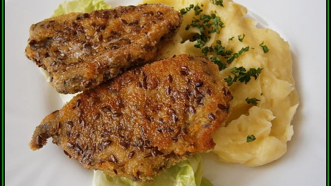 Plíčky marinované,smažené v trojobalu, Plíčky marinované,smažené v trojobalu