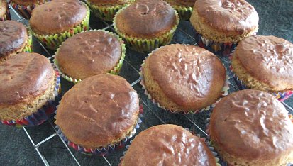 Pohankovo-citronové cupcakes, po upečení