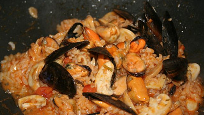 Risoto s mušlemi a houbami