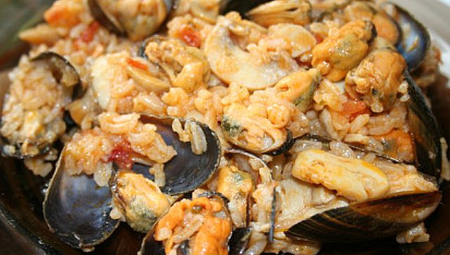 Risoto s mušlemi a houbami