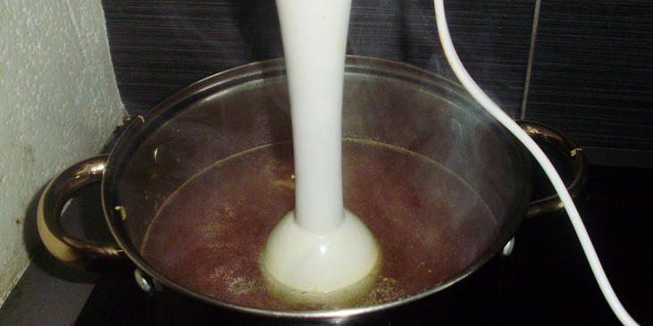 Rychlá polévka z mrkve a křenu (Masox necháme rozpustit a rošleháme)