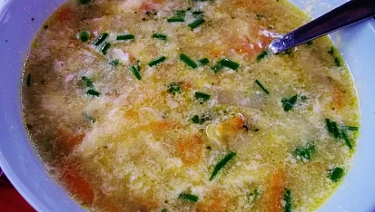 Strouhaná polévka čarodějka, detail...