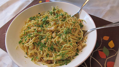 Testoviny s muslemi (scallops)