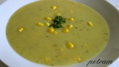 Bramborová krémová polévka s kukuřicí