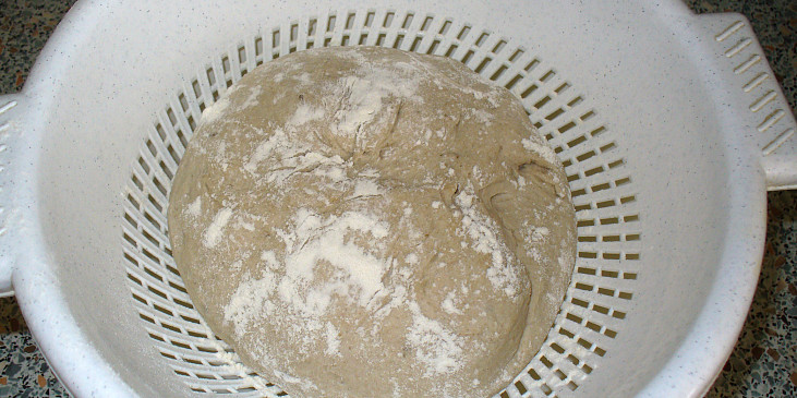 Celokváskový pšenično-žitný chléb (Fáze 3 - vytvarování bochníku a vložení do…)