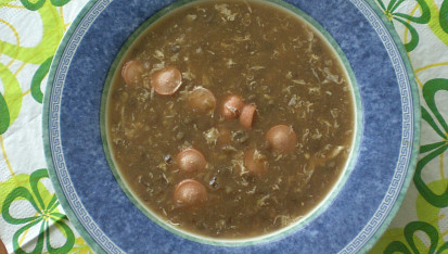 Čočková polévka s párkem