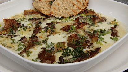 Hlíva zapečená s mozzarellou a gorgonzolou