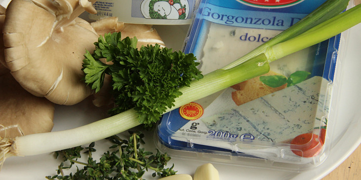 Hlíva zapečená s mozzarellou a gorgonzolou
