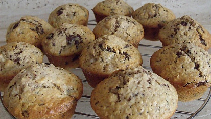 Hruškové muffiny s čokoládou