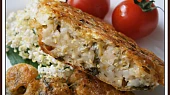 Kosmatice (květ černého bezu) v kefírovo-bylinkovém těstíčku, Detail na řezu