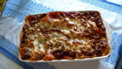 Lasagne s masem a lilkem