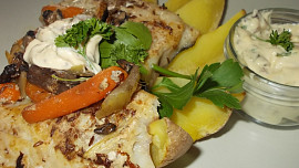 Mořská treska  na kmíně  s  ančovičkovou omáčkou