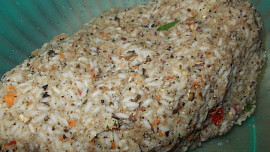 Papriky plněné mixem z masa, hlívy a rýže