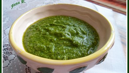 Špagety trošku nazeleno, rukolové pesto