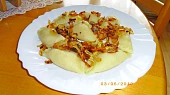 Taštičky z bramborového  těsta s uzeným masem