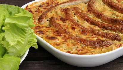 Zapečené bavorské  klobásky