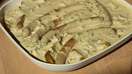 Zapečené bavorské  klobásky