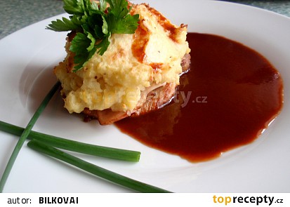 Zapečené kotlety s pepřovo-dijonskou kaší