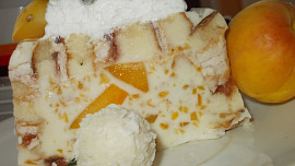 Bombastický  dortík z  roládek,   ovoce a tvarohu