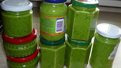 Česnekové pesto, A je hotovo.