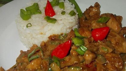 Kuřecí kousky s cuketou a chilli papričkami  -  aneb  čína s cuketou