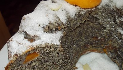 Maková bábovka s perníkem a meruňkami