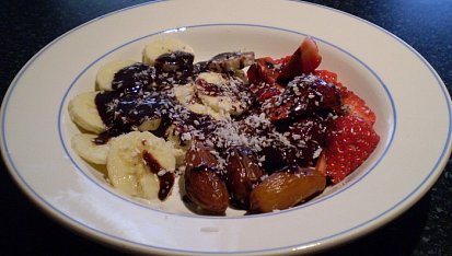 Ovoce v čokoládě ala fondue - vegan