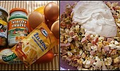 Vaječná tlačenka (použité suroviny-místo majolky byla tatarka)