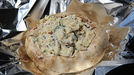 Žampiony s tvarohovou náplní