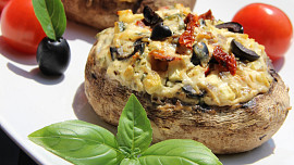 Žampiony s tvarohovou náplní