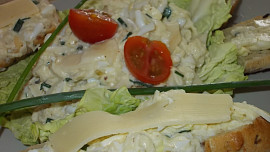 Zdravá  pórkovo-sýrová pomazánka