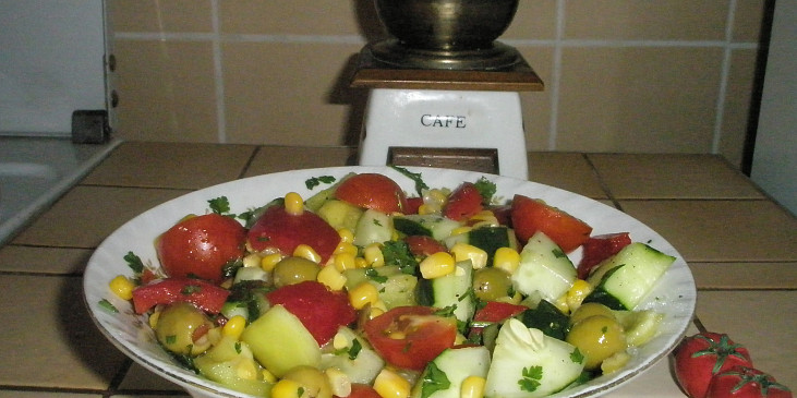 Barevný řecký zeleninový salát