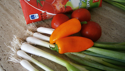Cibule,dušená v zelenině, Část použitých surovin
