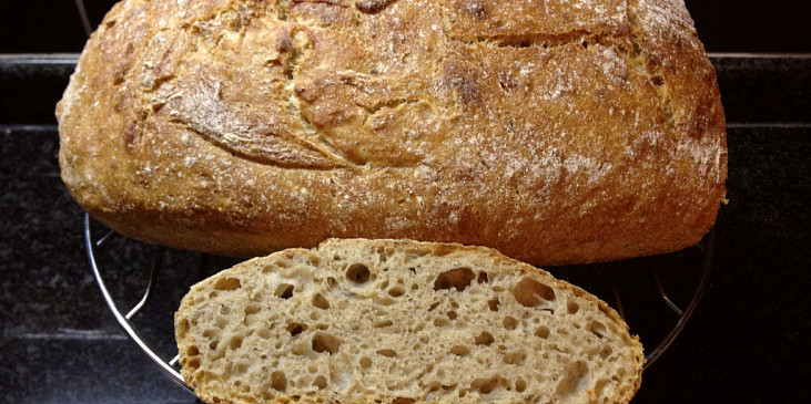 Domácí chleba bez hnětení v 2.0 (s droždím nebo kváskem) (kváskový)