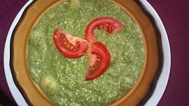 Gnocchi se špenátovým pyré, Nivou a kukuřicí