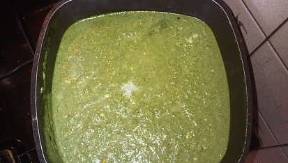 Gnocchi se špenátovým pyré, Nivou a kukuřicí, Špenátové pyré