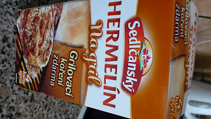 Hermelín na bylinkách s bramborem, balení hermelínu