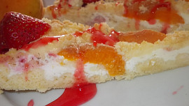 Koláč s ovocem a tvarohem