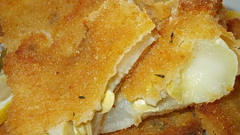 Patizon obalený v trojobalu se sýrem a jogurtem