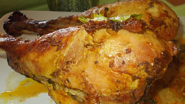 Pečená krůtí stehna na  zázvorové marinádě