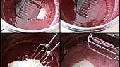 Rybízovo-smetanové muffinky“šklebohubky“, Do horké marmelády přidáme vodu,želatinu a promícháme.Po 10minutách ušleháme se smetanou,přidáme jogurt a znova šleháme.