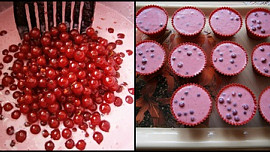 Rybízovo-smetanové muffinky“šklebohubky“