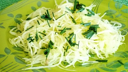 Špagetová dýně s pórkovým ragú