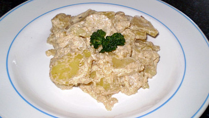 Zapečené brambory se smetanou - vegan