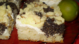 Blumový koláč s mákem a tvarohem