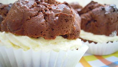 Čokoládové muffiny s krémem