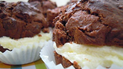 Čokoládové muffiny s krémem