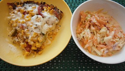 Cuketový coleslaw, Cuketový coleslav a květáková pizza
