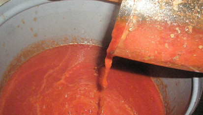 Domácí kečup podle časopisu Gurmet, rozmixované..