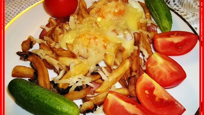 Hranolkový hemenex - večeře, když zbydou hranolky, Hanolkový hemenex